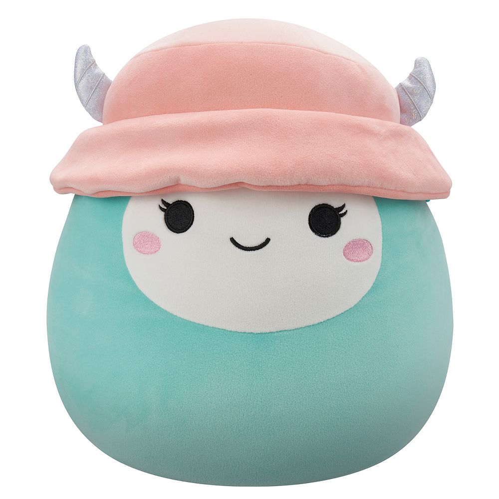 Squishmallows Yollie-Mint Yeti W/Coral Bucket Hat