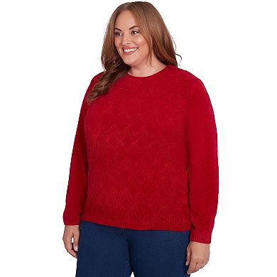 Plus Size Alfred Dunner Classic Chenille Pullover Sweater