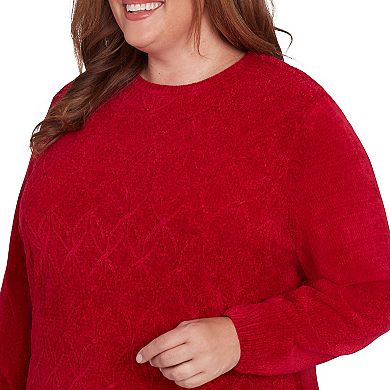 Plus Size Alfred Dunner Classic Chenille Pullover Sweater