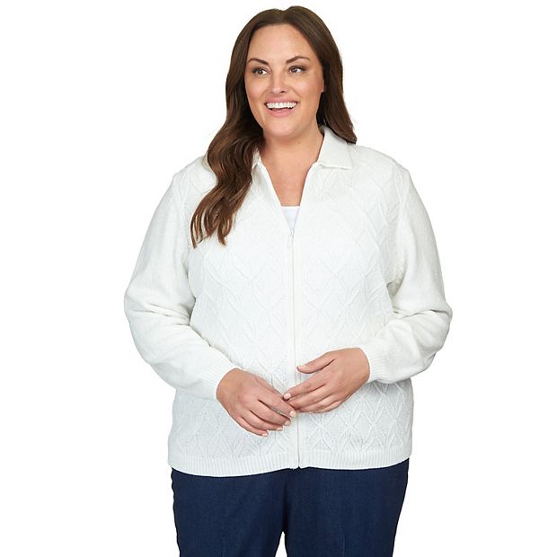 Plus Size Alfred Dunner Classic Zip Up Cardigan