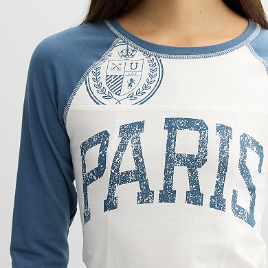 Juniors' madden girl Long Sleeve Baseball T-Shirt