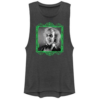 Juniors' Beetlejuice Head Portrait Graphic Tank Top