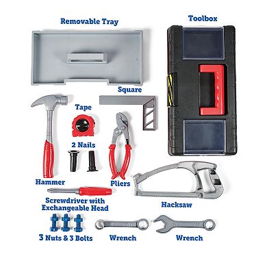 Kidoozie My First Toolbox - Build, Imagine & Learn with 19 Tools
