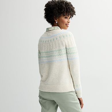 Women's Croft & Barrow® Winter Fairisle Pullover Sweater