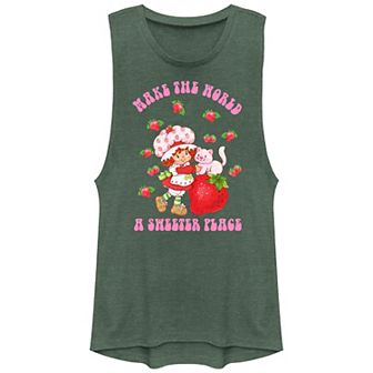 Juniors' Strawberry Making The World Sweeter Graphic Tank Top