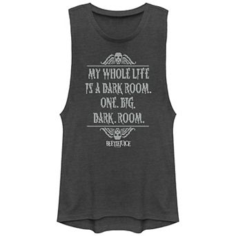 Juniors' Beetlejuice My Whole Life Is A Dark Room Quote Graphic Tank Top