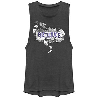 Juniors' Beetlejuice Sandworm Logo Graphic Tank Top