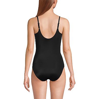 Women's Lands' End Chlorine Resistant High Leg One-Piece Swimsuit