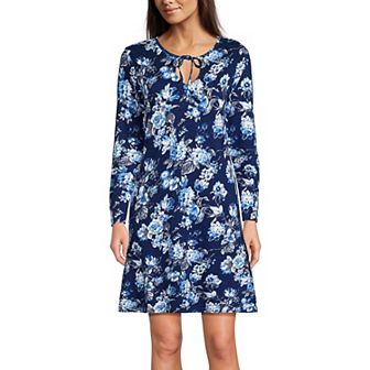 Women's Lands' End Cotton Interlock Long Sleeve Nightgown