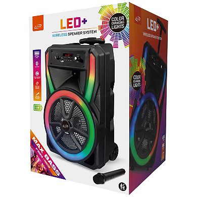 iLive LED+ Wireless Tailgate Party Speaker with Microphone