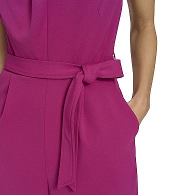 Women's Andrew Marc Belted Pleated Bodice Jumpsuit