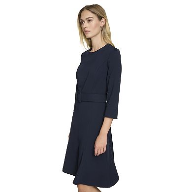 Women's Andrew Marc Belted Fit & Flare Mini Dress