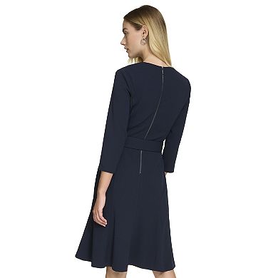 Women's Andrew Marc Belted Fit & Flare Mini Dress