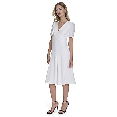 Women's Andrew Marc Criss Cross Pleated Midi Dress