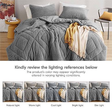 510 Design Kyla Double Diamond Quilted Teddy Midweight Comforter Set