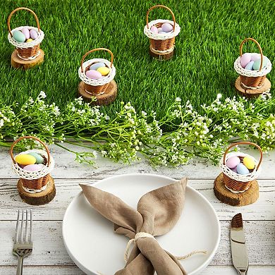 24 Pack Mini Woven Baskets with Handles for Party Favors, Tiny Baskets- 2x3 inch