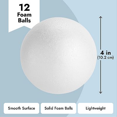 2 Pack Large Foam Balls For Crafts, 6 Inch Solid Polystyrene Spheres White