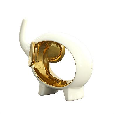 Afd Home White And Gold Elephant