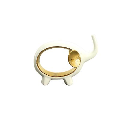 Afd Home White And Gold Elephant