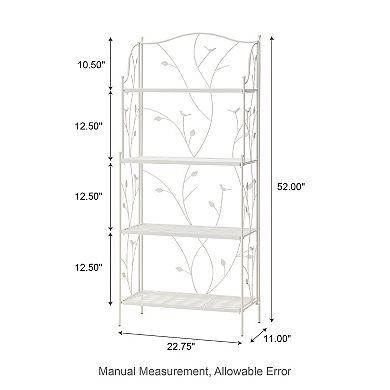 Glitzhome 4 Tiered Rectangular Metal Shelf Plant Stand