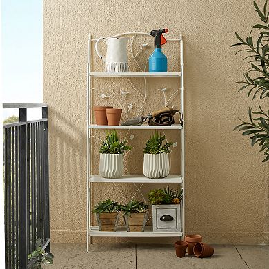 Glitzhome 4 Tiered Rectangular Metal Shelf Plant Stand