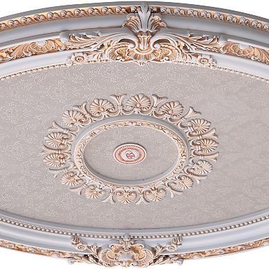 Afd Home Masterpiece Moldings French Blanco Oval Chandelier Medallion