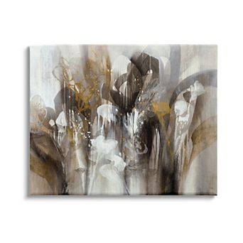 Stupell Home Decor Abstract Cascading Shapes Modern Brown Canvas Wall Art