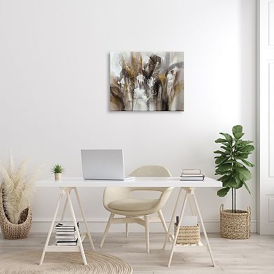 Stupell Home Decor Abstract Cascading Shapes Modern Brown Canvas Wall Art