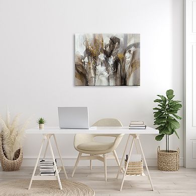 Stupell Home Decor Abstract Cascading Shapes Modern Brown Canvas Wall Art