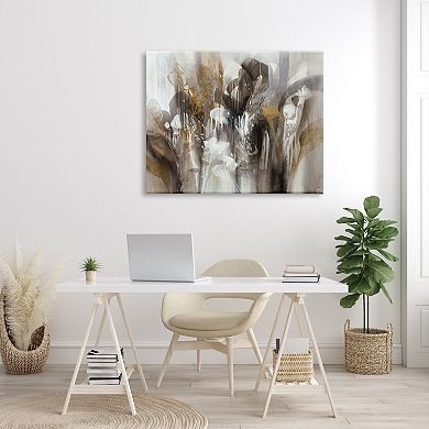 Stupell Home Decor Abstract Cascading Shapes Modern Brown Canvas Wall Art