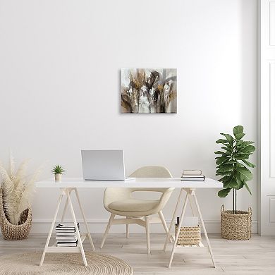 Stupell Home Decor Abstract Cascading Shapes Modern Brown Canvas Wall Art