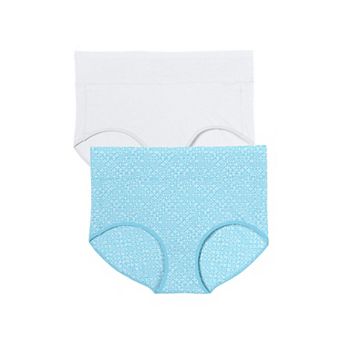 Comfort Choice Plus Size Cotton Spandex Comfort Waist Brief 2-Pack