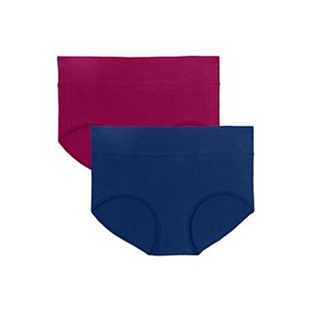 Comfort Choice Plus Size Cotton Spandex Comfort Waist Brief 2-Pack