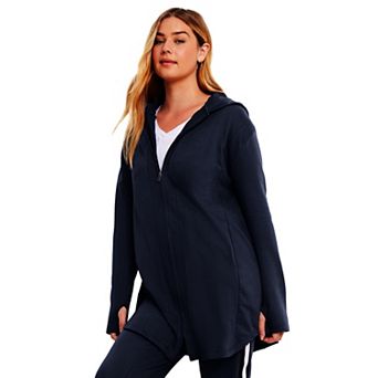 June & Vie Women's Plus Size Zip-Up French Terry Hoodie