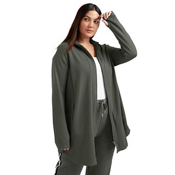 June & Vie Women's Plus Size Zip-Up French Terry Hoodie