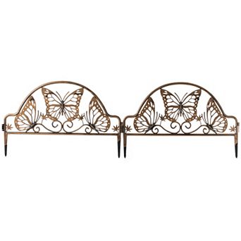 Decorative Butterfly Design Plastic Fence Garden Edging Landscape Border Path Panel, Pack of 6