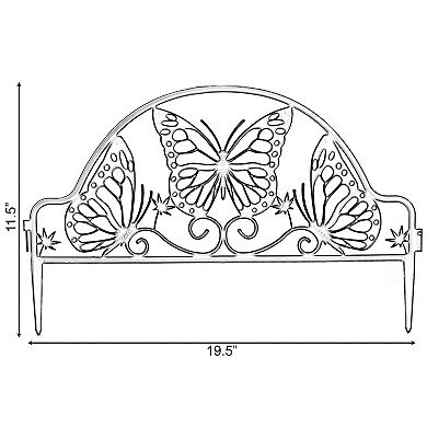 Decorative Butterfly Design Plastic Fence Garden Edging Landscape Border Path Panel, Pack of 6