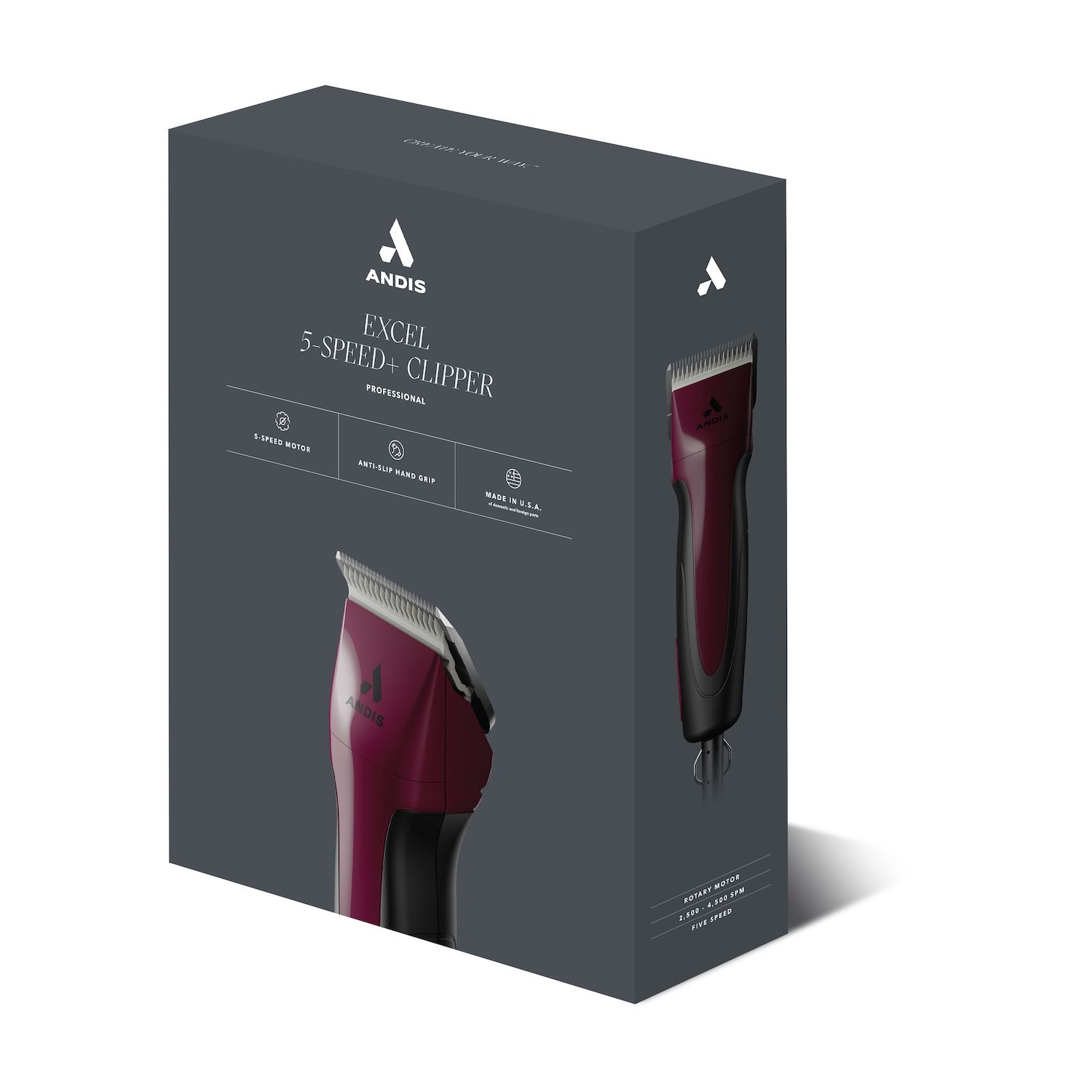 Excel 5-Speed  Detachable Blade Pet Clipper - Burgundy