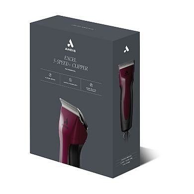 Excel 5-Speed+ Detachable Blade Pet Clipper - Burgundy