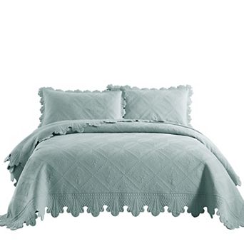 Marcielo 3 pc 100% Cotton Oversized Bedspread Lightweight Quilt Bedspread Set