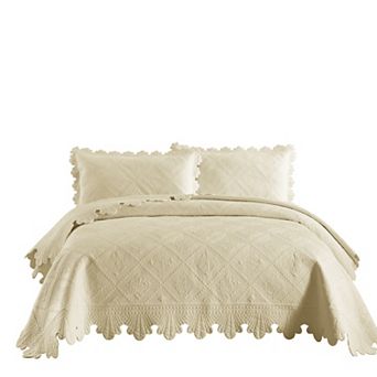 Marcielo 3 pc 100% Cotton Oversized Bedspread Lightweight Quilt Bedspread Set