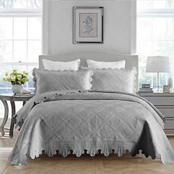 Marcielo 3 pc 100% Cotton Oversized Bedspread Lightweight Quilt Bedspread Set