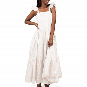 Women’s Ruffle Sleeve Dress In Light Zebra Print