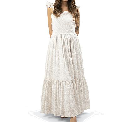 Women’s Ruffle Sleeve Dress In Light Zebra Print