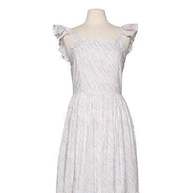 Women’s Ruffle Sleeve Dress In Light Zebra Print