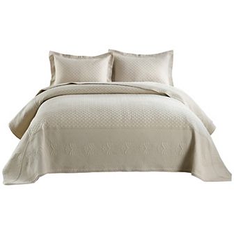 Marcielo 3 pc 100% Cotton Oversized Bedspread Lightweight Quilt Set