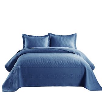 Marcielo 3 pc 100% Cotton Oversized Bedspread Lightweight Quilt Set