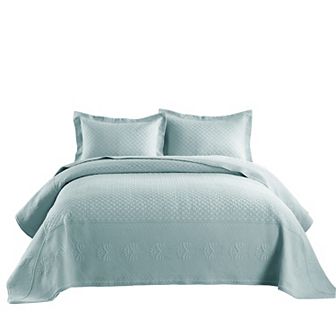 Marcielo 3 pc 100% Cotton Oversized Bedspread Lightweight Quilt Set