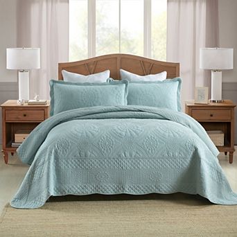 Marcielo 3 pc 100% Cotton Oversized Bedspread Lightweight Quilt Set