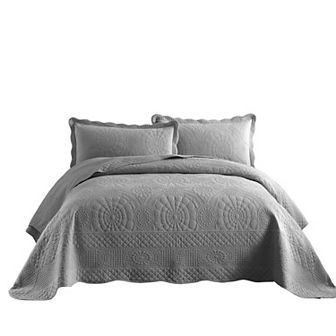 Marcielo 3 pc 100% Cotton Oversized Bedspread Lightweight Quilt Set